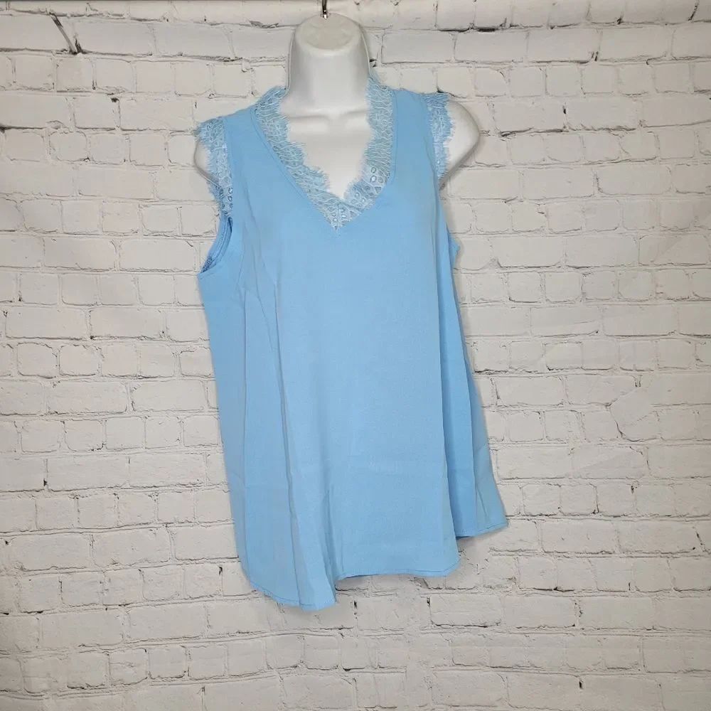 Women's Sheer V Neck Tank Top Medium